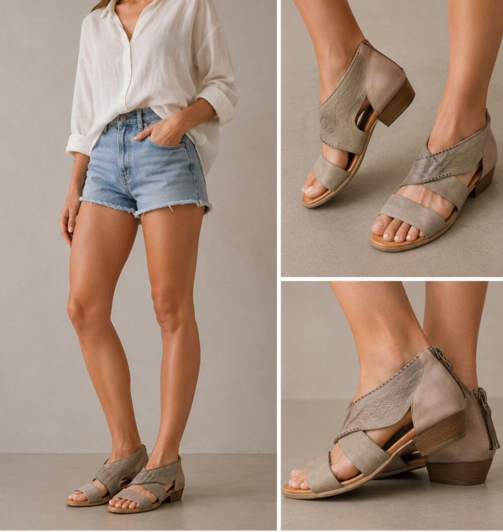 Miz Mooz New York Candace Taupe Leather Sandals Women's EU 39
